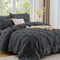 Sasttie Twin Comforter Set, 5-Piece Bed in a Bag, Pintuck Bedding Sets by SASTTIE