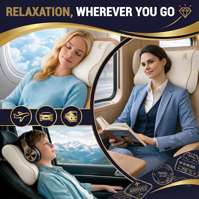 Royal Therapy Travel Memory Foam Cervical Pillow – Contour Pillow - Image 7