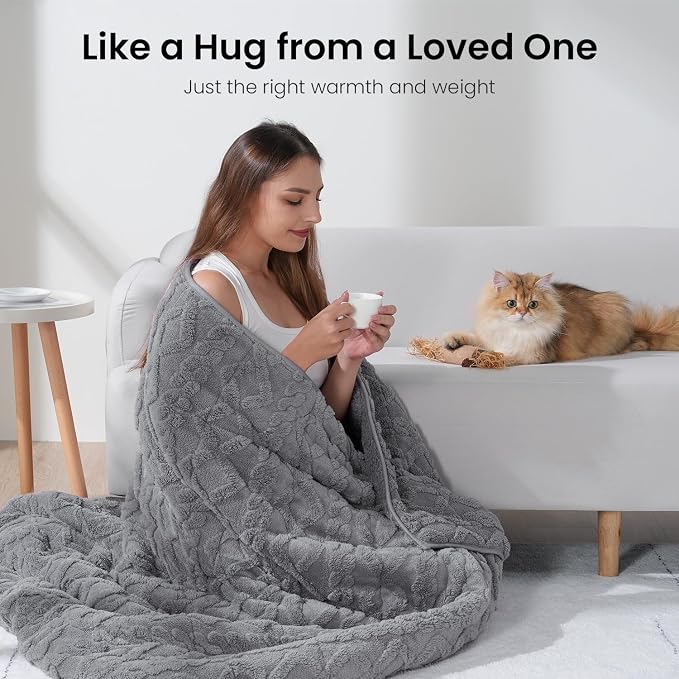 Weighted Blanket for Adults Twin Size 15 lbs, Dual Sided Soft Fuzzy Jacquard - Image 4