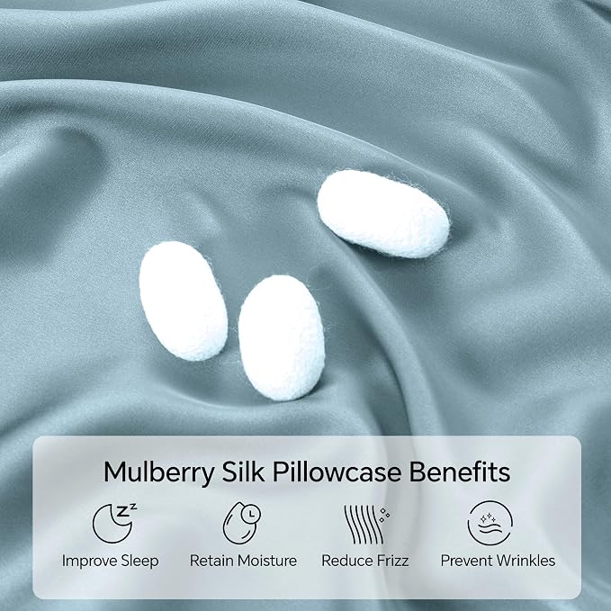 INFIIXSO Silk Pillow Cases 2 Pack Standard Size, Ultra Smooth & Soft Mulberry - Image 2