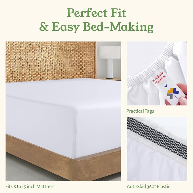 California Design Den 100% Organic Cotton Fitted Sheet Full Size Only - Image 6