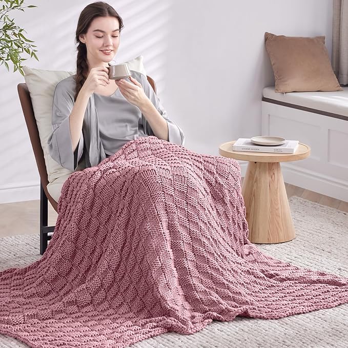 Knitted Weighted Blanket Kids, No Beads Heavy Blanket 36” x 48'' 5lbs, - Image 7