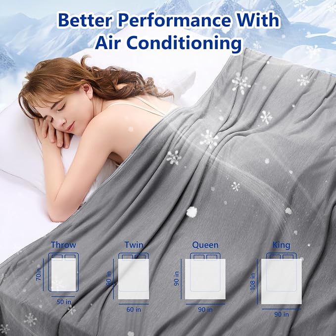 Topcee Cooling Blanket for Night Sweats Absorbs Heat to Keep Adults, Children - Image 7