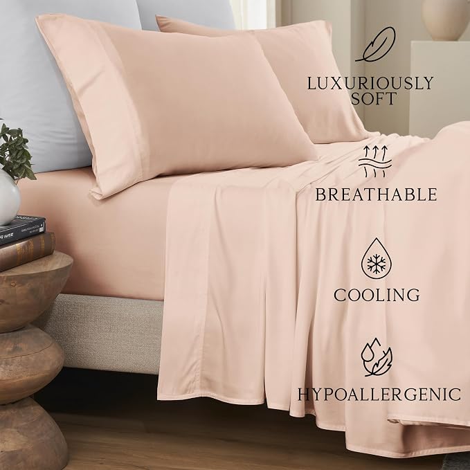 Karissa Mae Cooling Bamboo Viscose Standard Size Pillowcase Set | 100% - Image 2