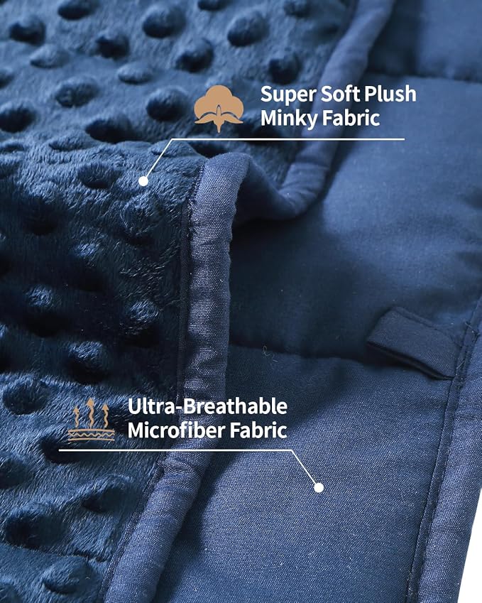 Mr. Sandman Weighted Blanket 7LBS 41 x 60 Inches, Minky Dots Heavy Blanket - Image 3