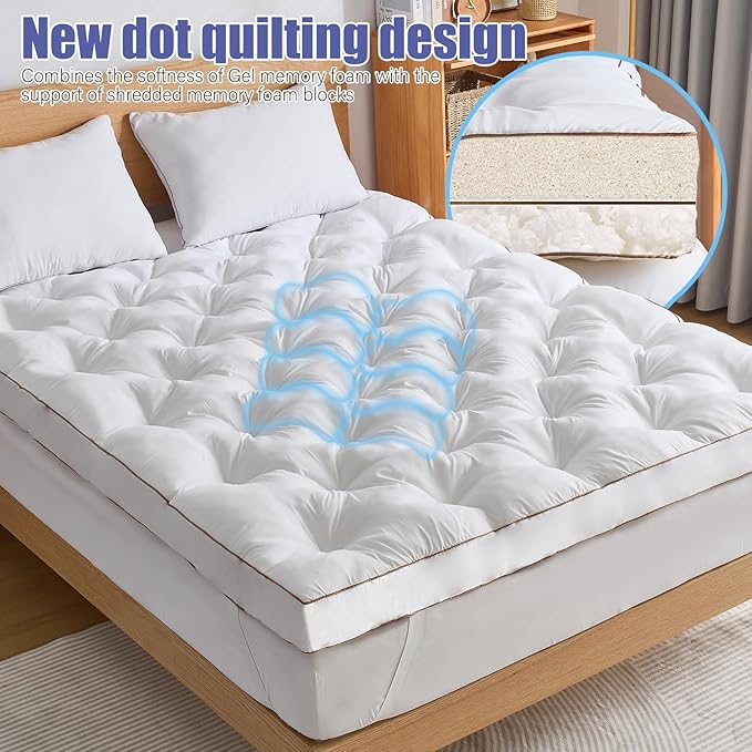 WhatsBedding 4 Inch Memory Foam Mattress Topper Queen - Image 7