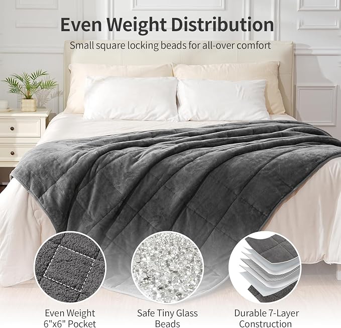 Uttermara Weighted Blankets for Adults Queen Size, 12lbs 60x80 inches Blanket - Image 6