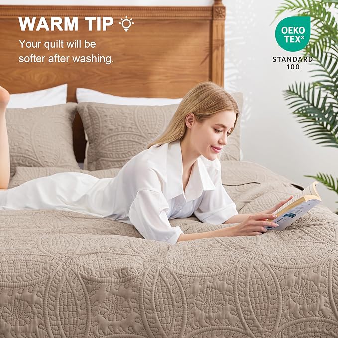 Love's cabin Oversized King Size Quilt Bedding Set Burlwood Bedspreads - Image 4