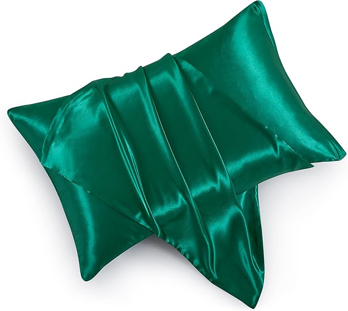 Satin Pillowcases with Zipper （20x30）, Queen Size Pillowcases Set of 2 by HommxJF