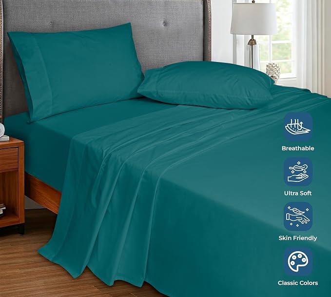 Royale Linen 100% Organic Cotton California King Flat Sheet Only - Image 4