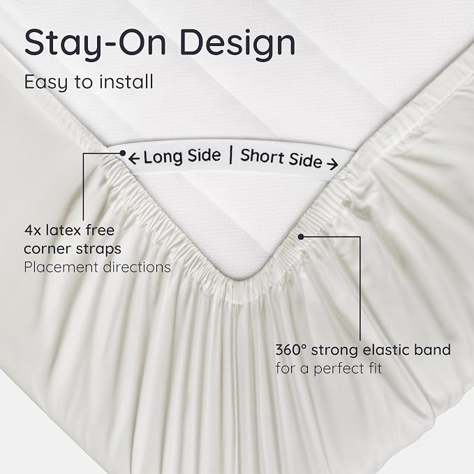 Bambaw 100% Viscose Derived from Bamboo Sheets Twin Size, Cooling Fitted Sheet - Image 5