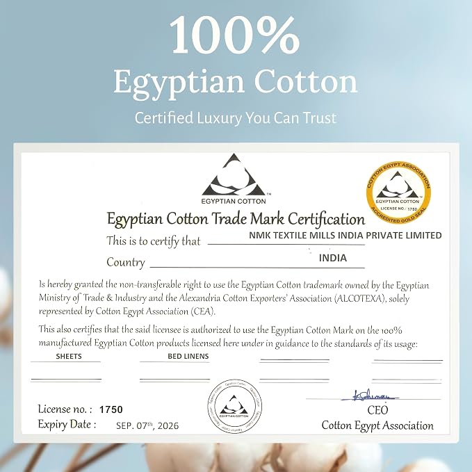 100% Egyptian Cotton Pillowcases Standard Set of 2, Sateen Weave, Soft and - Image 6