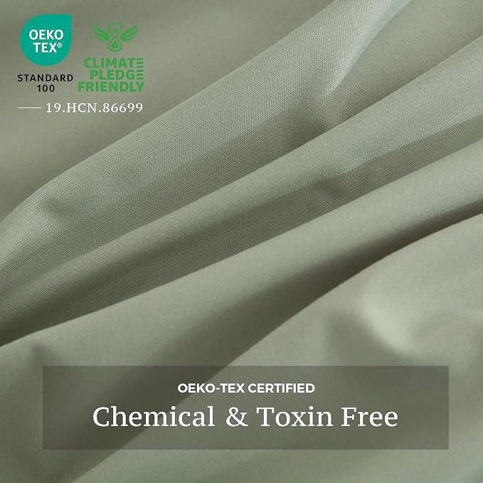 JSD Sage Green Duvet Cover Set Full Size, 3 Piece Duvet Cover - Image 4