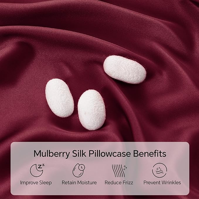 INFIIXSO Mulberry Silk Pillow Cases King Size Set of 2, Silk Pillowcase - Image 2
