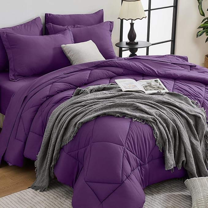 HEVUMYI Grape Purple King Comforter Set by HEVUMYI