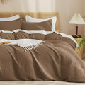 PHF Waffle Duvet Cover Set Queen Size, No Snagging Ultra Soft Luxury Textured by PHF