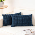 Aegero Pack of 2 Corduroy Decorative Throw Pillow Covers 12x20 InchSoft Boho by Unknown