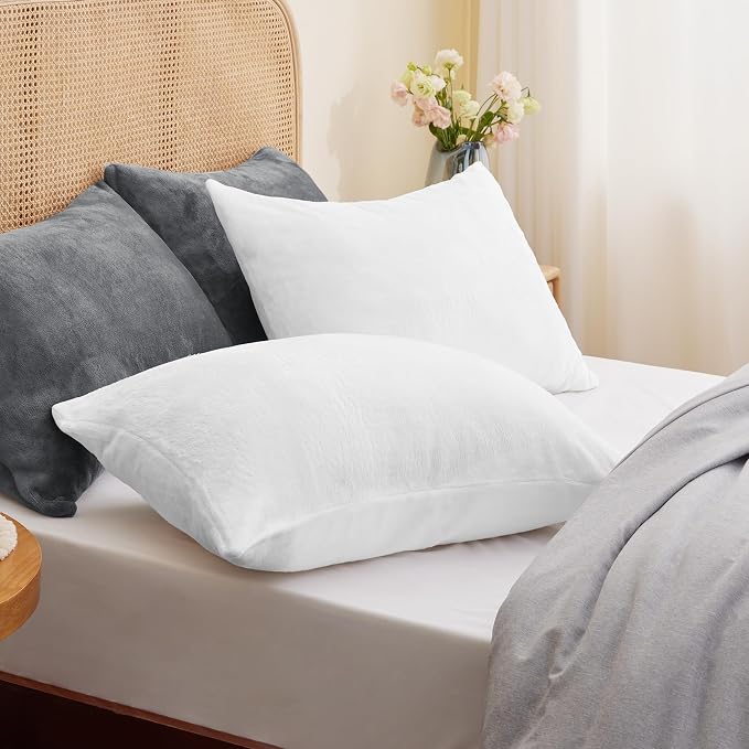 BEDELITE Flannel Pillowcases Standard Set of 2, Super Soft Fleece Pillow Case - Image 2