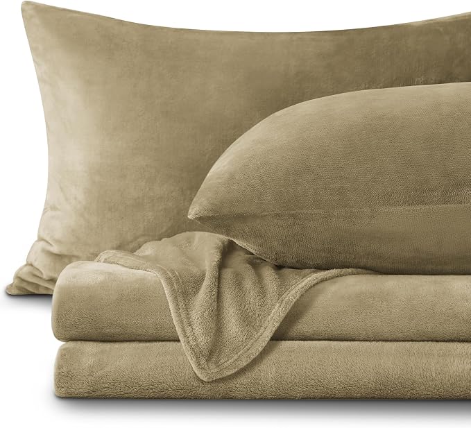 BEDELITE Flannel Sheets Twin Size Camel by BEDELITE