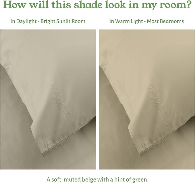 California Design Den Soft 100% Organic Cotton Bed Sheets Full Size Set - Image 5