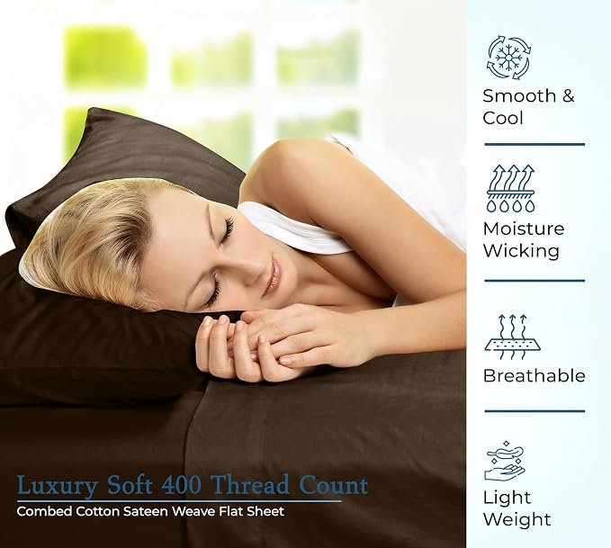 400 Thread Count 100% American Grown Cotton Flat Sheet - Image 5