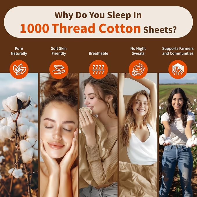 LBRO2M Split King Sheet Sets for Adjustable Bed 1000 Thread Count 100% Egyptian - Image 4