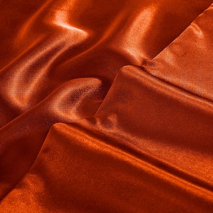 Aormenzy Satin Pillow Cases for Women Queen Size Set of 2, Burnt Orange Satin - Image 7
