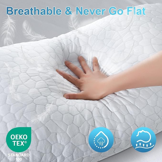 QUTOOL Cooling Pillow for Sleeping, CertiPUR-US Shredded Memory Foam Queen - Image 6