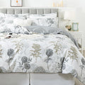 FADFAY Floral Duvet Cover Set Twin XL 100% Cotton College Bedding Ink Grey by CottonWorldSweetDream