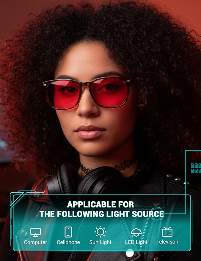 TIJN Sleep Glasses with Blue Green Light Blocking, Screen Fatigue & UV - Image 2