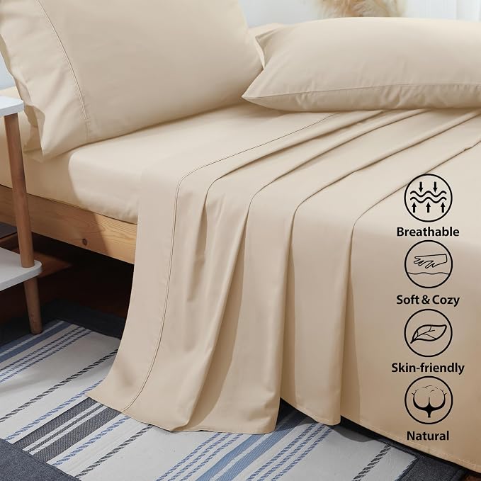 Flat Sheet Only 2 Pack, King Size 400 Thread Count 100% Egyptian Cotton Flat - Image 3