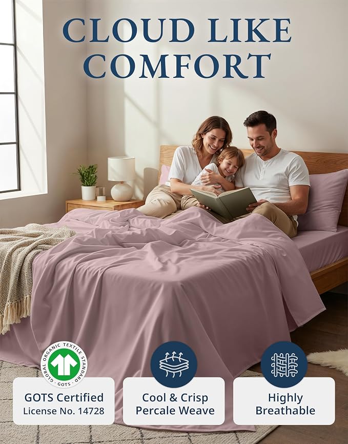 LANE LINEN 100% Organic Cotton Eco Friendly Extra Large Twin Sheets - Image 2