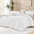 Andency White Comforter Full Size, 3 Pieces Boho Lightweight Fluffy Bedding by Andency