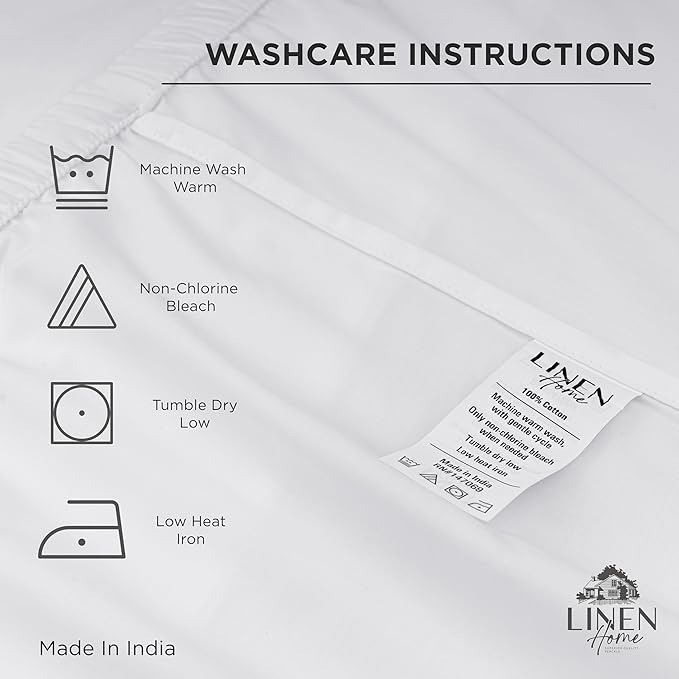 Linen Home 100% Cotton Percale Weave Fitted Sheet, King Size, Dove Grey - Image 5