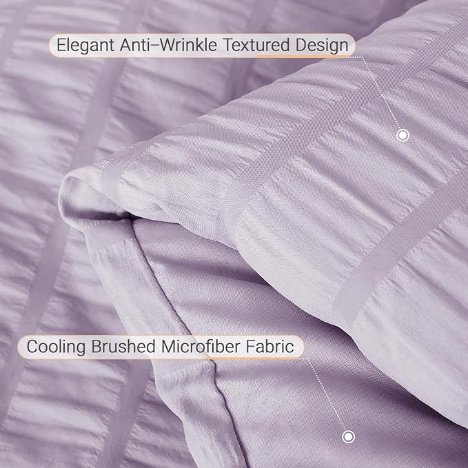 MUXHOMO 5 Pieces Twin Comforter Set, Seersucker Bed in a Bag Twin Size - Image 6