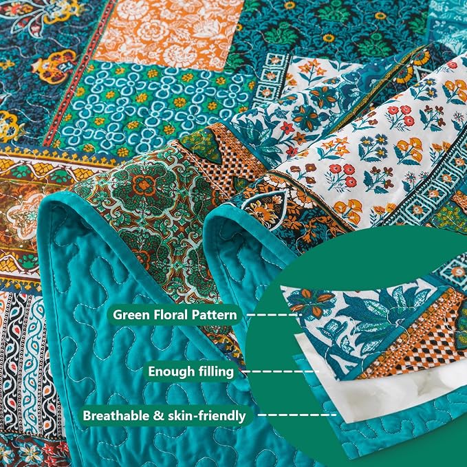 BEDIFANY Cotton Queen Size Quilt Set, Lightweight Bedspread Queen Coverlet - Image 5