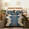 Dintszyayue Brown Boho Quilt Set Queen, Aztec Western Quilt Bedspread Set by Dintszyayue