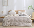 BESTOUCH Duvet Cover Set 100% Washed Cotton Linen Feel Super Soft Comfortable by BESTOUCH