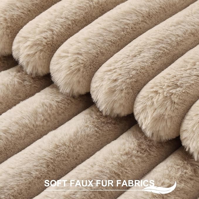 Pallene Faux Fur Plush Throw Pillow Covers 20x20 Set of 2, Luxury Soft Fluffy - Image 2