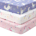 Baby Mini Crib Sheets Girl, Portable 38”x26” Pack and Play Sheets Fitted by FIEMOL