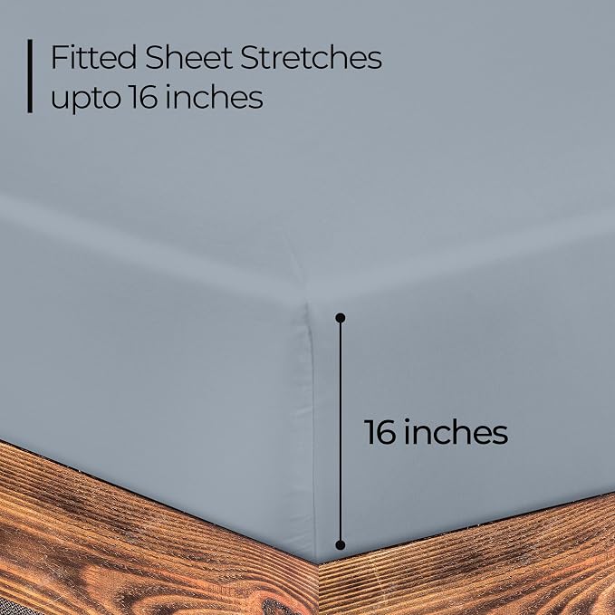 ROYALE LINENS 300 Thread Count 100% Long Staple Combed Cotton Fitted Sheet - Image 2