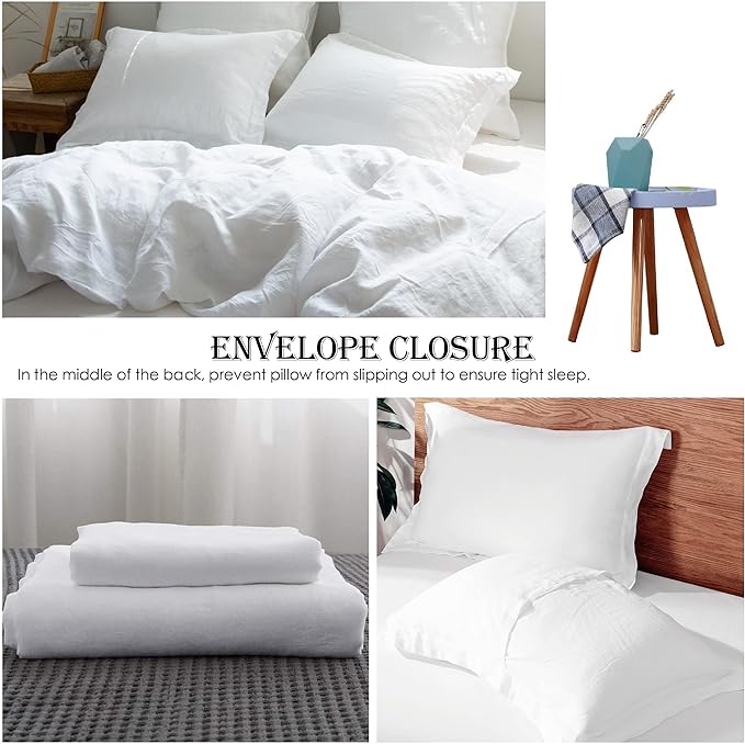 Simple&Opulence 100% Linen Duvet Cover Set 2pcs Basic Style Natural French - Image 4