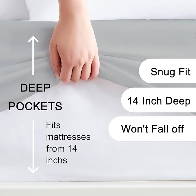 Hotella 100% Microfiber 60"x80" Queen Size Fitted Sheet Only, Hotel Quality - Image 2