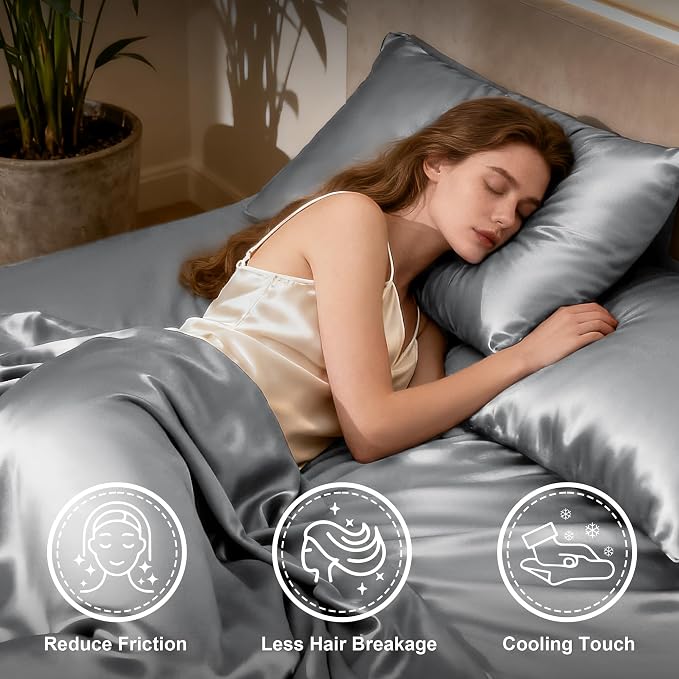 Love's cabin Twin XL Satin Sheet Sets - Image 3