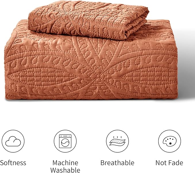 Love's cabin Twin Quilt Set Umber Bedspreads - Image 6