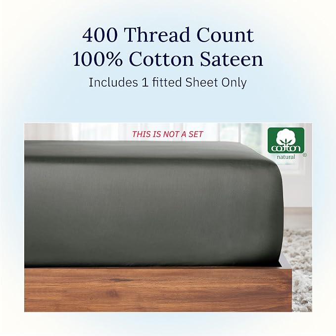 California Design Den Cal King Fitted Sheet Deep Pocket, Soft 400 Thread Count - Image 4