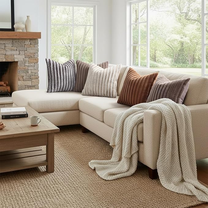 decorUhome Cozy Faux Fur Throw Pillow Covers 18x18 Set of 2 Decorative Soft - Image 7