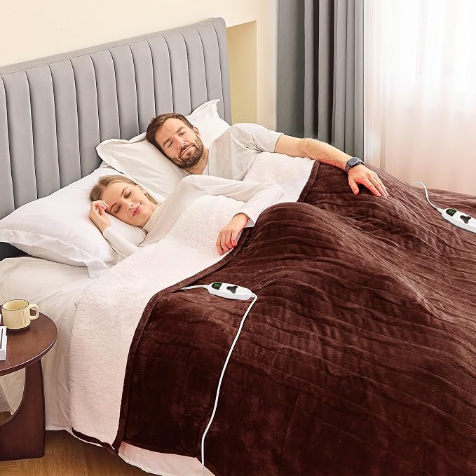 greenoak Heated Blanket Electric King Size 100"X90" Dual Control, Heating - Image 2