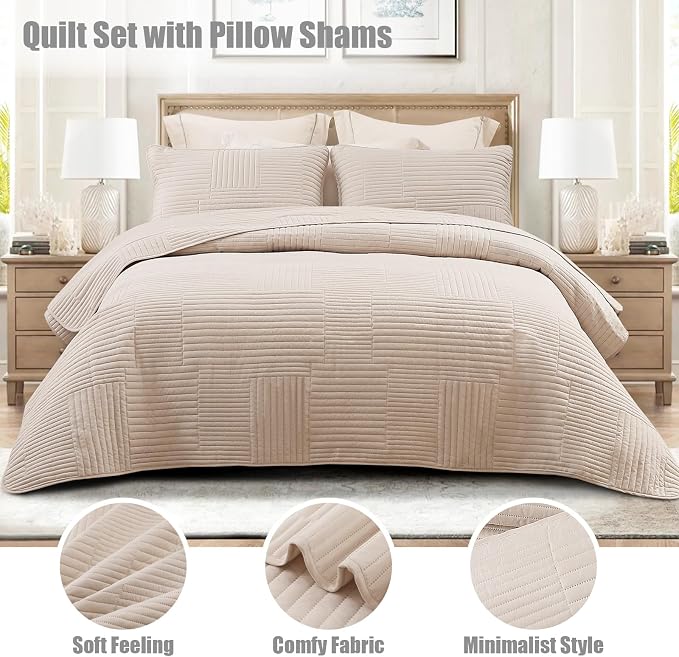 Whale Flotilla Ultra Soft King Quilt Bedding Set, Lightweight Microfiber Brich - Image 2