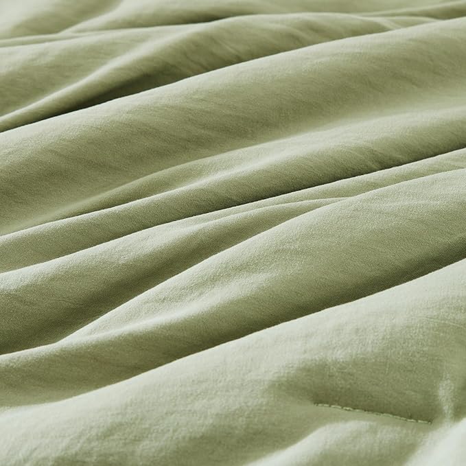 WRENSONGE Twin/Twin XL Comforter Set- 5 Pieces Sage Green Bed in a Bag - Image 5